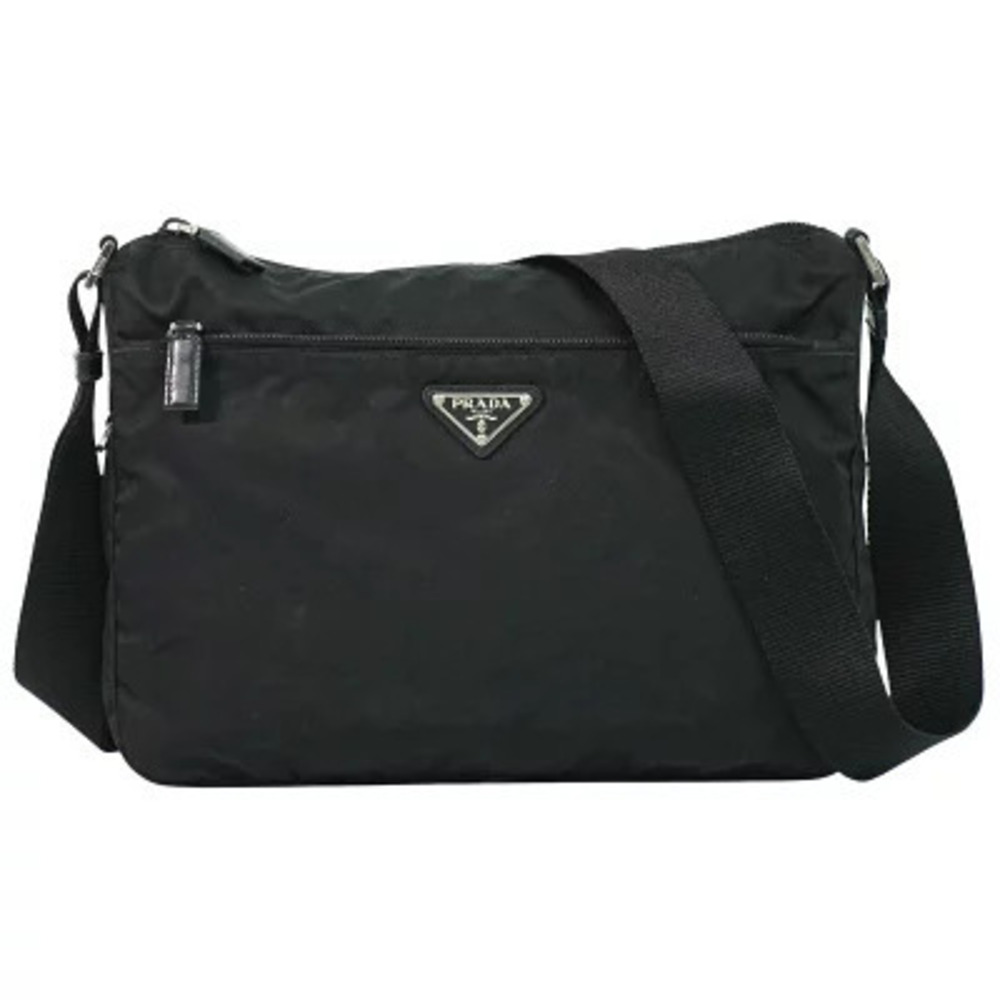 Prada Arque Vitello Daino Leather Hobo Shoulder Bag Black
